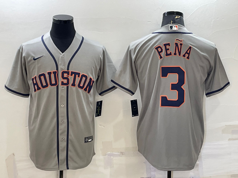 Men's Houston Astros Jeremy Pena #3 Gray Jersey